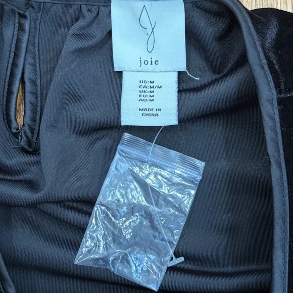 NWOT Joie Black Velvet Top - Picture 6 of 10